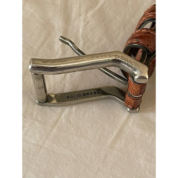 Neiman Marcus Vintage Brown Italian Genuine Crocodile Belt - Size 85/32 - Picture 6 of 13